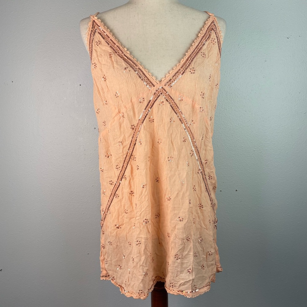 NWT Free People Sweet Peach Sequined Dress Size XS